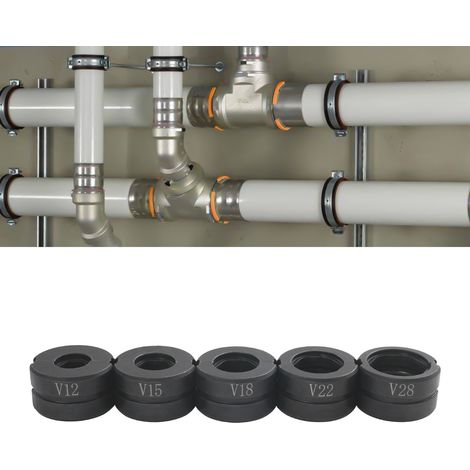 Mâchoires de sertissage, profil en V adapté aux diamètres 12 mm, 15 mm, 18 mm, 22 mm, 28 mm. Doublures de mâchoires de sertissage compatibles avec les pinces à sertir manuelles + mâchoires interchange