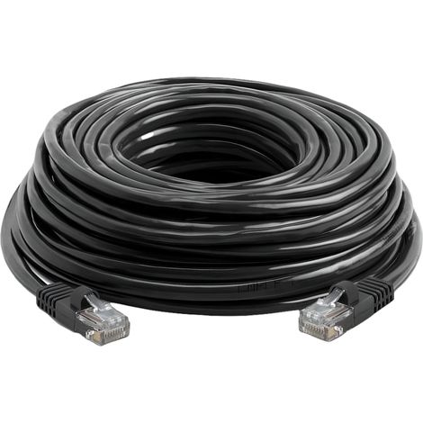 Câble réseau Ethernet Cat6 de 30,5 m (100 pi) pour Xbox, PC, modem, PS4, PS3 et routeur (noir, neuf) (1/5)