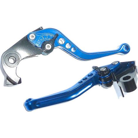 KAWASAKI ZX6R 636 2007-2016 ENSEMBLE DE LEVIERS DE FREIN ET D'EMBRAYAGE COURTS BLEUS POUR CIRCUIT S15F( )