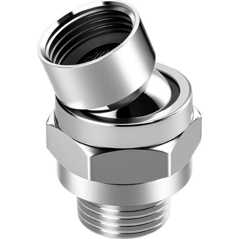 Adaptateur à Rotule Pivotante pour Pomme de Douche Métallique , Rotule Pivotante Réglable pour Ajuster L'angle, Raccord Universel Compatible avec Les Pommeaux de Douche Fixes [Classe énergétique A+++] (1/5)