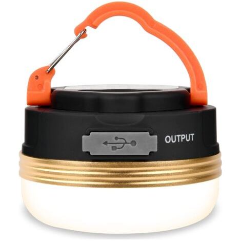 QORVA-Lampes de Camping, Lampe de Tente LED Rechargeables, 4 Modes USB Portable SOS Light avec Base Magnétique et Crochet IP43 Étanche pour D'extérieur, Randonnée, Pêche, Coupures Courant (1PC) (1/5)