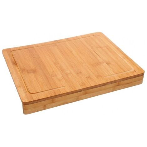 5Five Planche à découper en bambou 45 x 34,5 cm – Rebords et rigole à jus pour surfaces propres – Matériau écologique et durable (1/5)