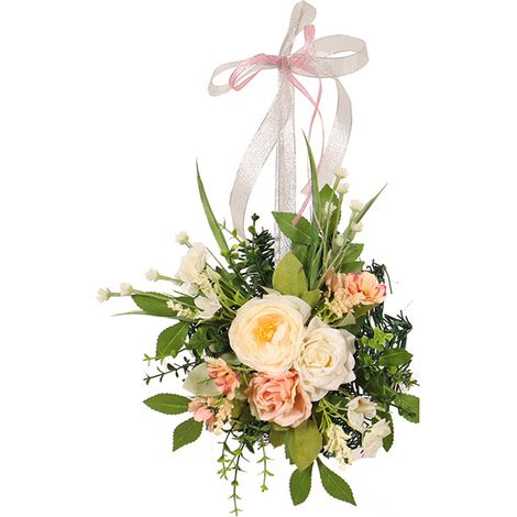 Frühlingsrosenkranz, dekorativer Türkranz zum Aufhängen, künstlicher Wandkranz für die Heimdekoration (1/2)