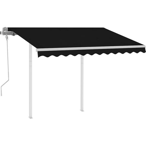 Maison Exclusive - Tenda da Sole Retrattile Manuale con Pali 3,5x2,5m Antracite (1/5)