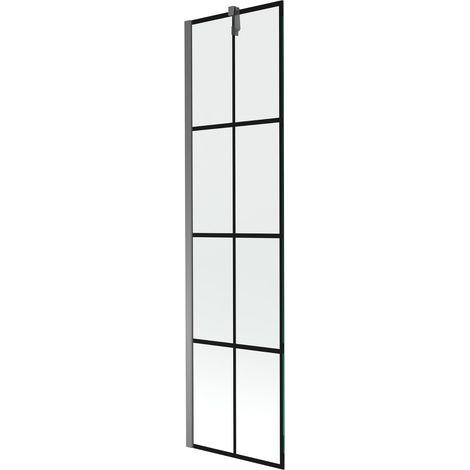 Mexen Next Badewannenwand 1-flügelig 50 x 150 cm, schwarzes Muster, Gun Metal - 895-050-000-00-77-95 (1/5)
