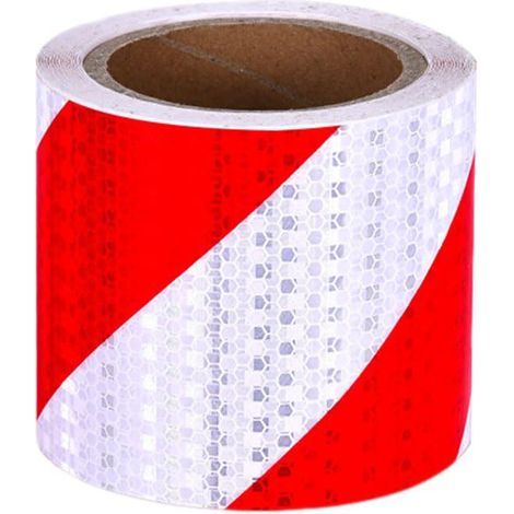 Ruban d'avertissement de danger et qualité supérieure réfléchissant imperméable 15 cm 25 m Blanc Rouge (1/5)