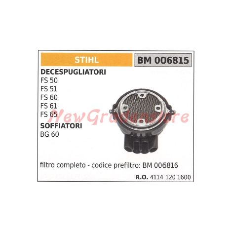 STIHL kompatibler Luftfilter für FS Freischneider 50 51 60 61 65 41141201600