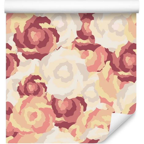 Papel pintado retro con rosas pintadas para salón y dormitorio, 50x1000 cm. (1/5)