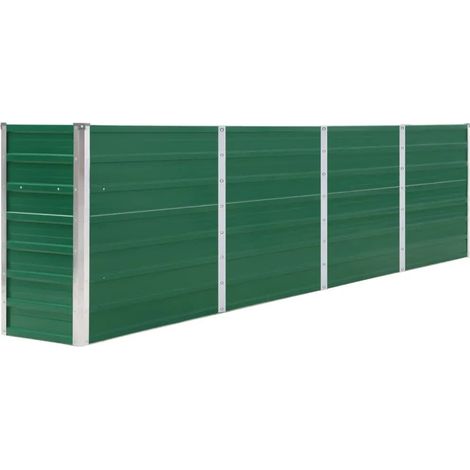jardinière Pot de fleurs Bac à fleurs 320x40x77 cm Acier galvanisé Vert BVDXN731243 (1/5)