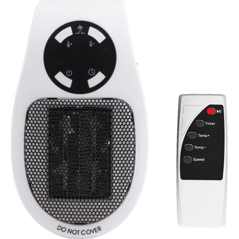 Radiateur électrique portable 500W pour maison et bureau, chauffage d'appoint mural avec télécommande, blanc, fiche UK 220V (1/5)