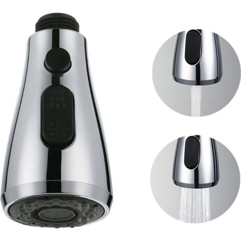 Wasserhahn-Brause mit Stoppknopf, 2 Arten von einziehbaren Brausen, Waschbecken (1/5)
