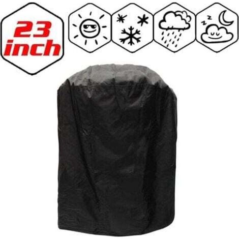 Round Barbecue Cover, Waterproof and Protective, with Storage Bag, UV Resistant and Dustproof (58 x 77 cm) (1/4)