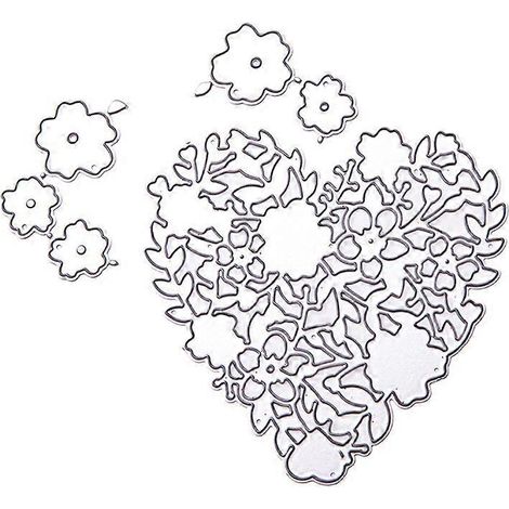 Herz-Blumen-Metallstanzschablone DIY Scrapbooking Album Stempel Papierkarte