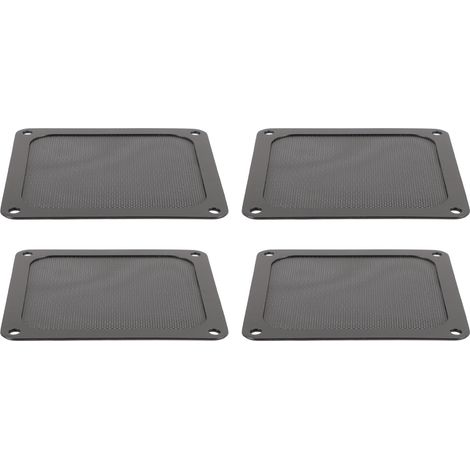 Lot de 4 filtres anti-poussière ventilateur PC cadre aimanté 120 mm PVC grilles maille refroidissement pour poulailler noir (1/5)