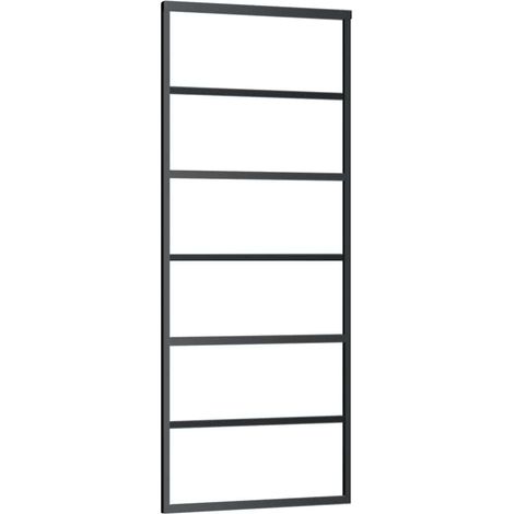 Maison Exclusive - Porte coulissante Verre ESG et aluminium 76x205 cm Noir (1/5)