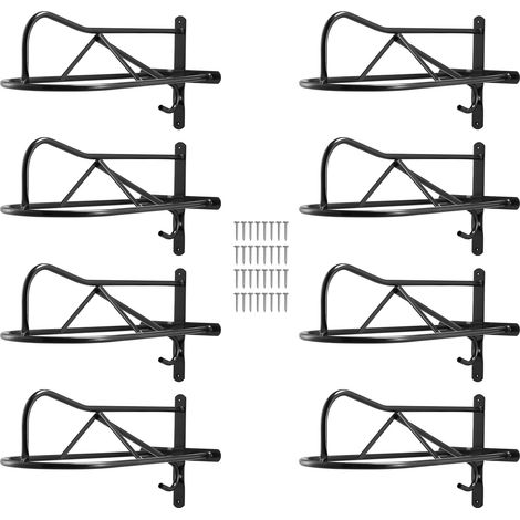 VEVOR Support de Selle Cheval, Lot de 8, Porte-selle Anglais Western Portable avec Barre de Protection, en Acier au Carbone, Montage Mural, pour Rangement de Materiel deEquitation, deEquestre, Noir