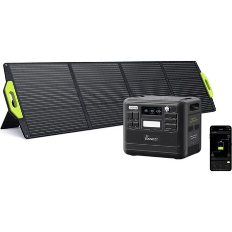 FOSSIBOT F2400 2048Wh 2400W Central Eléctrica Portátil + 200W Paneles Solares, Batería LFP Generador Eléctrico Estación de Energía (1/5)