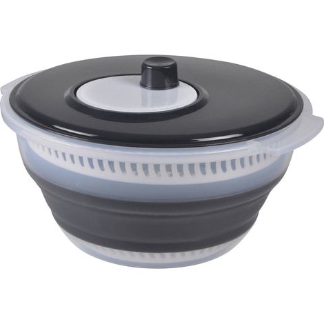 Essoreuse à salade rétractable en plastique - Gris - 28 x H 15 cm - Livraison gratuite (1/3)