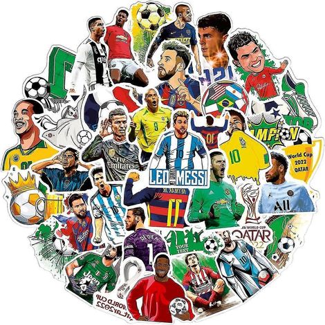 50 autocollants sportifs avec logo d'équipe de football, compatibles avec les garçons (1/5)