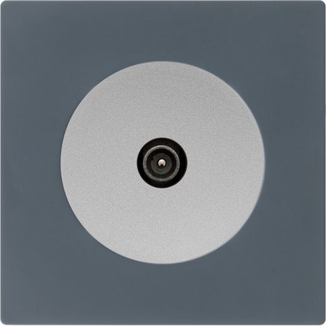 Prise TV/SAT ALU glossy DOM + plaque simple blue grey (1/5)