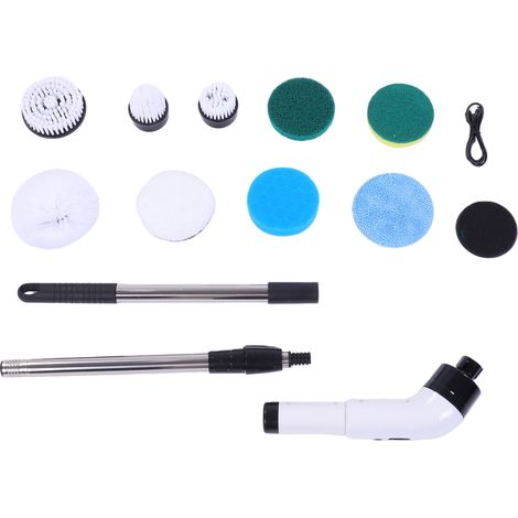 Épurateur électrique avec 9 têtes de brosse interchangeables, nettoyage sans fil pour cuisine, salle de bain, piscine, 9011 têtes (1/5)