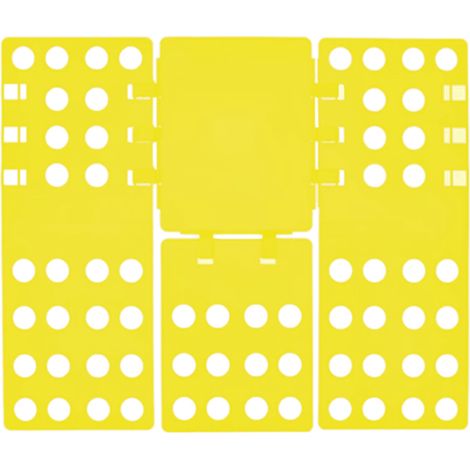 Planche à pliage de t-shirts jaune, structure stable et gain de temps, plieur de chemises pratique (1/5)