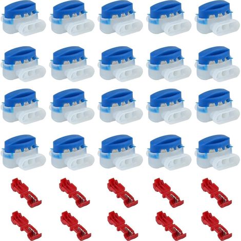 20 Connecteurs Etanches Gel, Tondeuses Robotisées, +10 Bornes Connecteurs électriques étanches à sertir avec gel, idéaux pour réparation de câbles périphériques de tondeuses robotisées. (1/5)