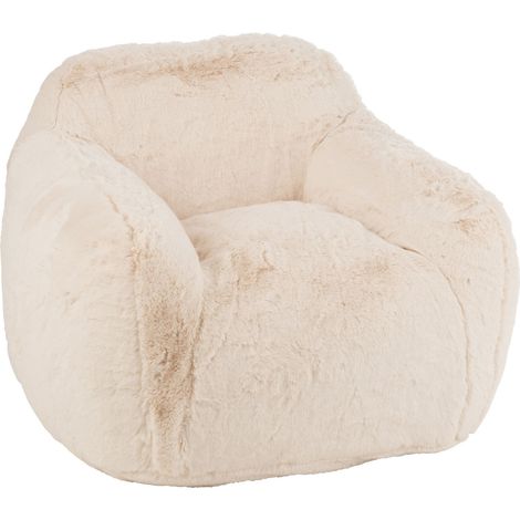 Fauteuil design KUTY - Luxe et douceur avec effet peluche-Beige clair (1/5)