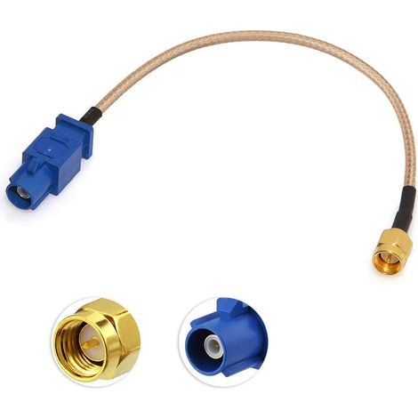 Vehicle Car GPS Antenna Adapter Cable SMA Male to Fakra C Male Blue Coaxial Pigtail Cable 15cm 6 inch for Vehicle Truck SUV Car Stereo Head Unit GPS Navigation Receiver System GPS Tracker Modem (1/5)