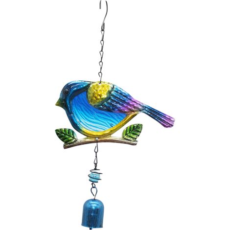 Campana de viento de cristal con forma de pájaro, multitubo, música relajante, adorno colgante para el hogar, jardín, balcón, patio trasero, iglesia, festival, decoración navideña colgante