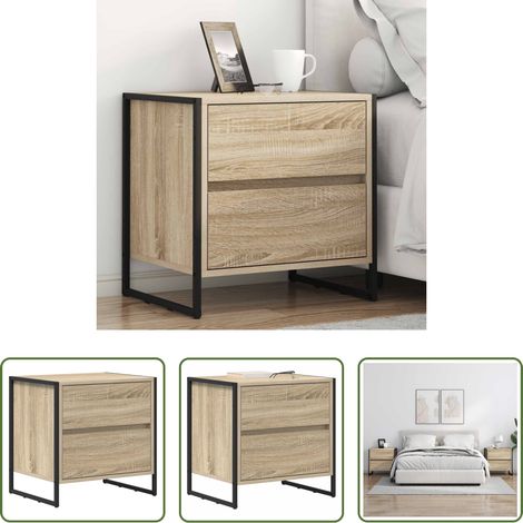 Table de chevet industriel - Table de chevet Sonoma 50 x 39,5 x 50 cm Bois d'ingénierie (1/5)