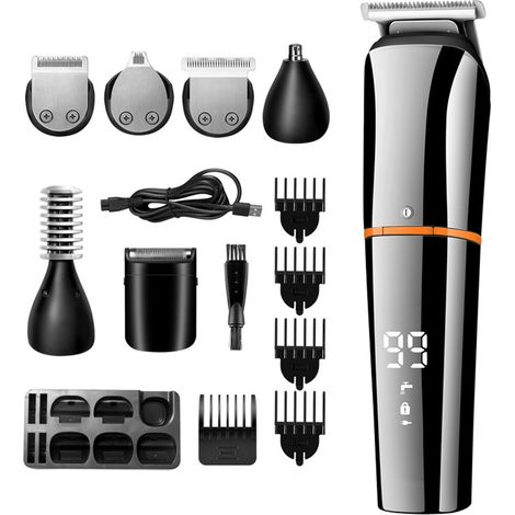 1 Kit Tondeuse,6 en 1,Lames Titane,Imperméable,Affichage LED,Homme (1/5)