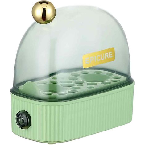 Cuiseur À Œufs - Capacité 2 Œufs - Minuterie Intégrée - Cuiseur Vapeur Électrique - Démontable - Pour Maison Appartement Camping - Vert (1/5)