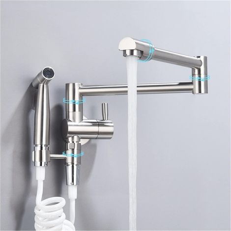 Robinet de remplissage de pot Robinet de cuisine pliable pliant mural de remplissage de pot avec pulvérisateur de bidet Robinet de bilet froid Robinet Robinet Robinet Robinet Pliing Bec Robinet pliant (1/5)