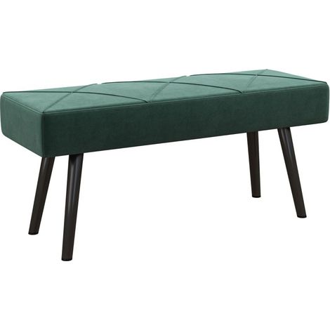 Banc en velours vert 100 x 36 x 45 cm pour chambre ou salon, meuble élégant et confortable pour votre intérieur. (1/5)