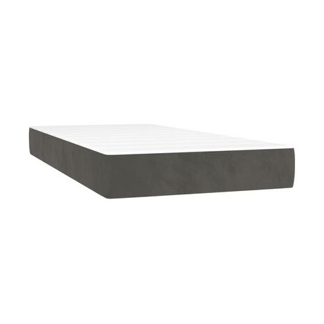 Sommier et matelas style Snowco, gris foncé, 80 × 200 cm, en velours, velours doux et confortable, idéal chambre à coucher, style moderne, montage simple (1/5)