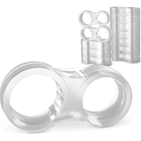 Lot de 12 butoirs de poignée de porte transparents doubles - butée de poignée de porte - protection de poignée de porte - protège-poignée de porte pour portes intérieures - montage facile et rapide (1/5)