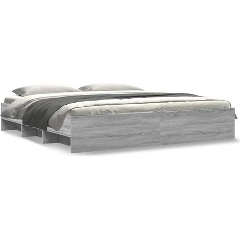 Maison Exclusive - Giroletto senza Materasso Grigio Sonoma 180x200 cm Truciolato (1/5)