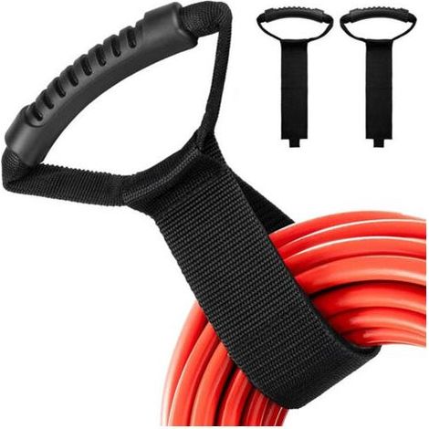 Kaelt - Sangle de rangement portable robuste, noire, 50350 mm, avec poignée Velcro, sangle robuste, sangle de gestion des câbles. (1/5)
