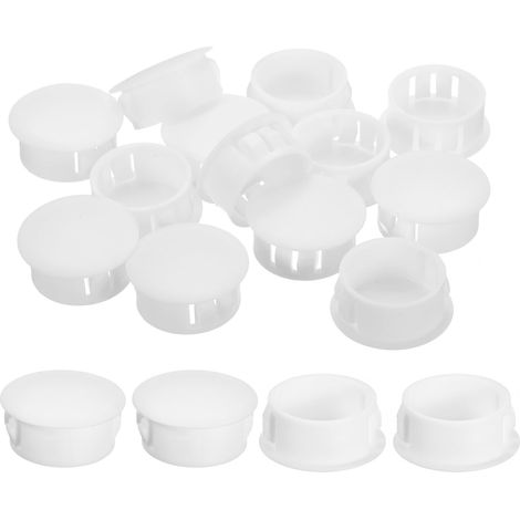18Pcs Bouchon de Trou en Nylon, 21.5-22mm Diamètre de Trou Bouchon d'étanchéité Rond Souple et Flexible de Verrouillage Bouchons en Caoutchouc pour Bouteille, Tuyau, Cuisine, Blanc (1/5)