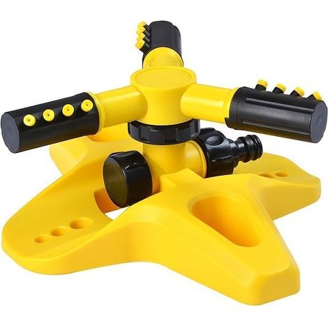 360° drehbarer, quadratischer, gelber Rasensprenger, 2er-Set, koppelbar für Rasen und Garten (1/5)