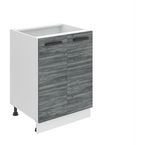 Belini Unterschrank Küche, Küchenunterschrank 60 cm Breite. SD2 Küchenunterschrank ohne Arbeitsplatte. Küchenschrank mit 2 Türen, Glamour Wood
