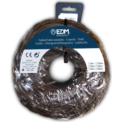 EDM Textilkabel 2 x 1,5 mm Braun 25 m