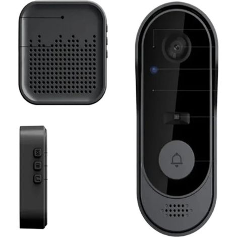 Vernetzte Zeiterfassung für KMU, IP-Video-Türklingel mit Regenerkennung und HD-Kamera, Schwarze Version
