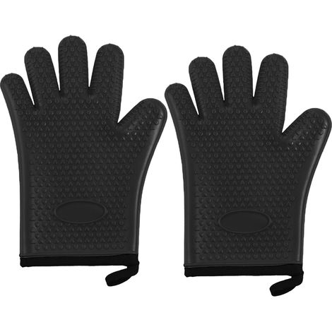 Gants De Protection Thermique - En Silicone Alimentaire Et Coton Résistant À La Chaleur Jusqu'à 250 °C - Pour Four Barbecue Cuisson Boulangerie - Par 2 (1/5)