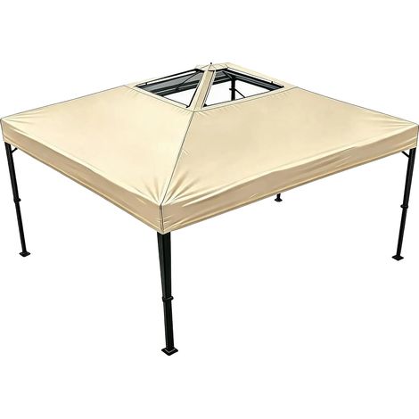 Gazebo Zelt, Robuster Rahmen, Wasserdichte Plane, Beige (1/2)