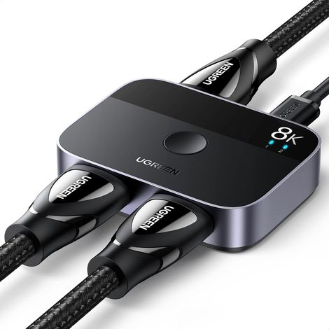 Switch HDMI 2.1 8K 60Hz Commutateur 2.0 2 Entrées 1 Sortie 4K 120Hz HDR CEC 3D Dolby Atmos Compatible avec PC PS5 PS4 Slim Xbox One 360 Série X S Switch 2 TV Box Moniteur Projecteur (1/5)
