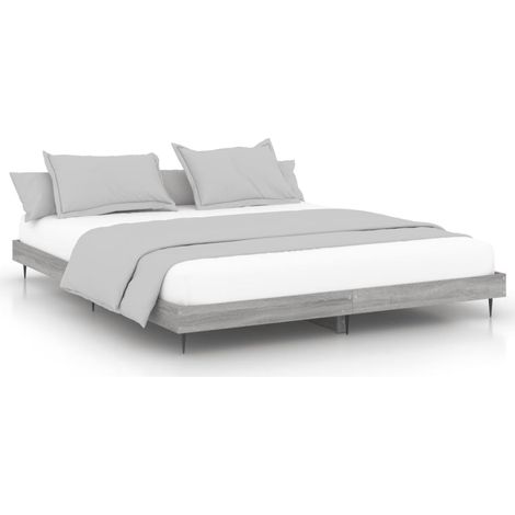 Cadre de lit sonoma gris 160x200 bois d'ingénierie (1/5)