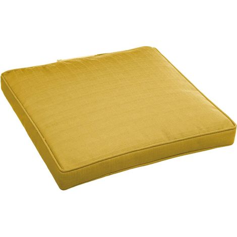 Coprisedia in velcro korai giallo senape 40x40x4cm in poliestere - Hespéride