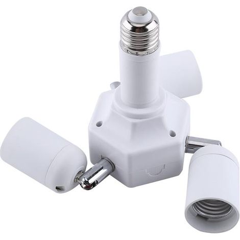 Douille E27 Multiprise Orientable, Adaptateur Lumière Pliable 4 ou 7 Têtes, Base Métallique Robuste pour Ampoules LED, Idéal Photo et Maison (1/4)